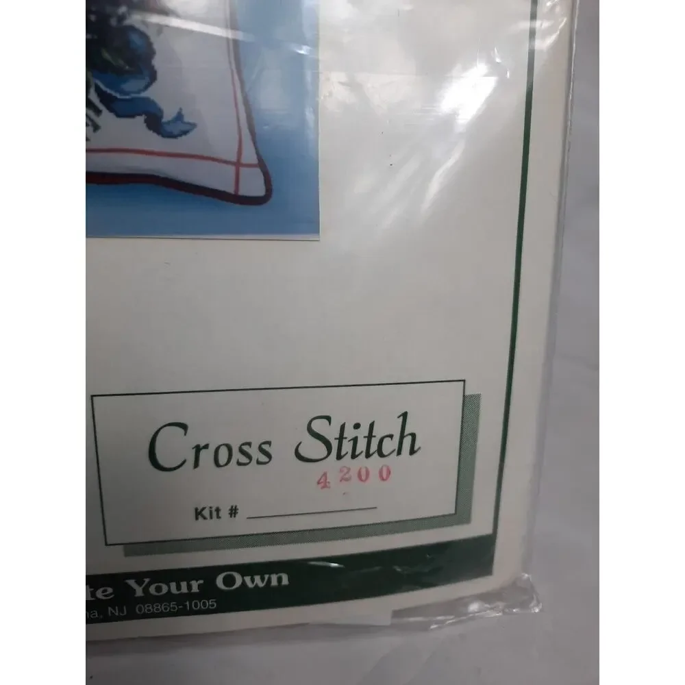 Create Your Own Creations Counted Cross Stitch Kit Violets Roses Pillow Cover